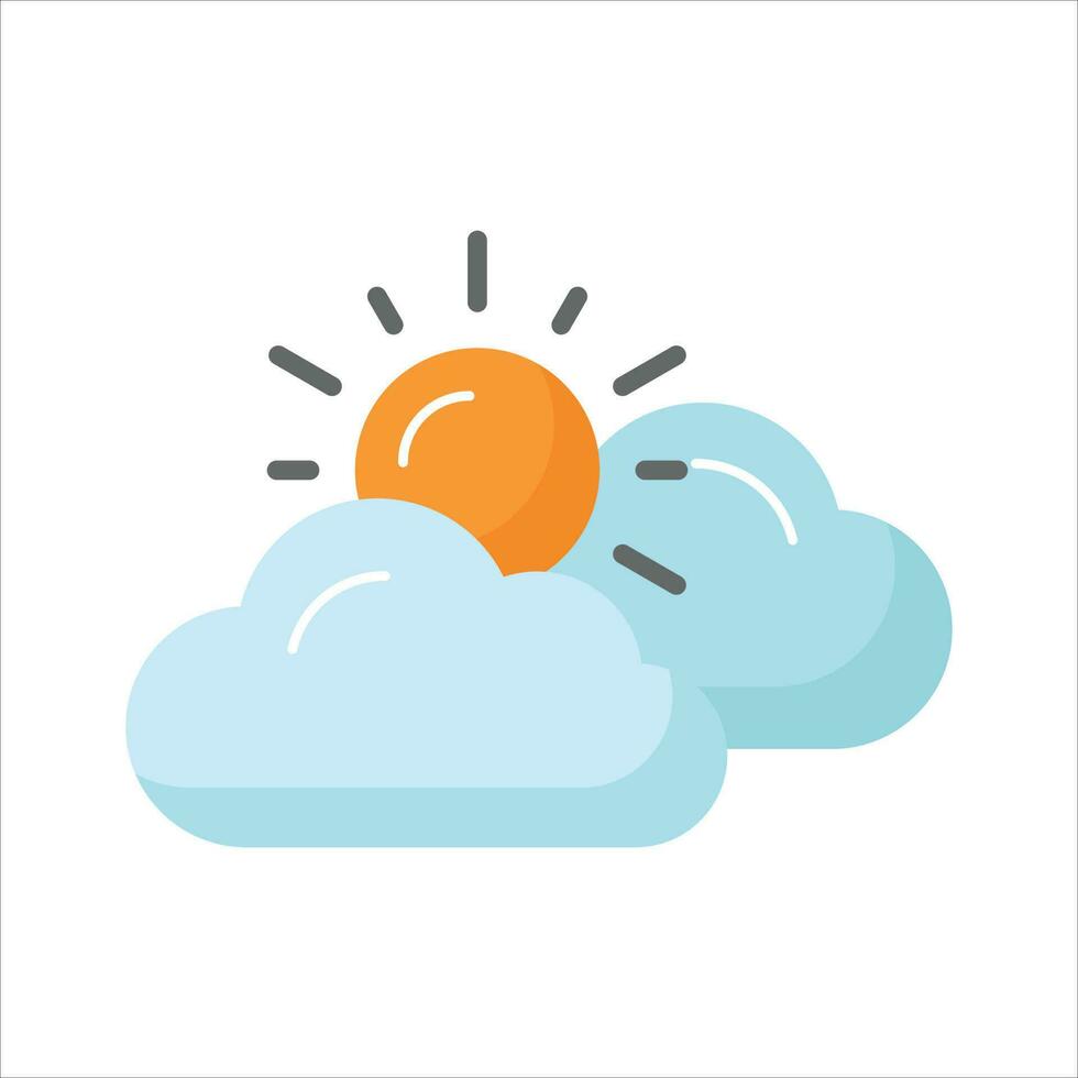 Sun with clouds denoting concept vector of weather in trendy style, premium icon