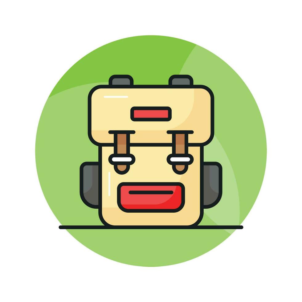 An icon of traveling backpack, cute rucksack vector in modern style