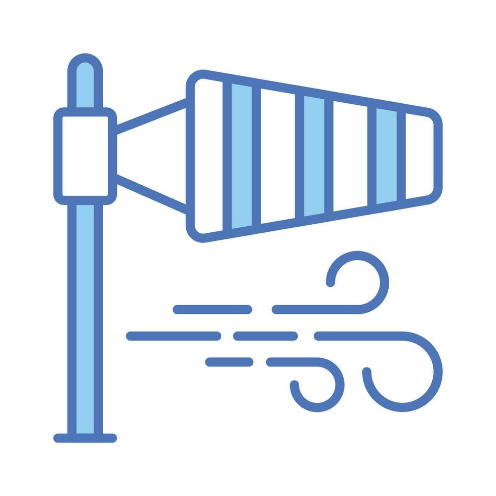 A cone mounted on a mast showcasing windsock icon, Getting weather forecasting tool, editable icon of windbag vector