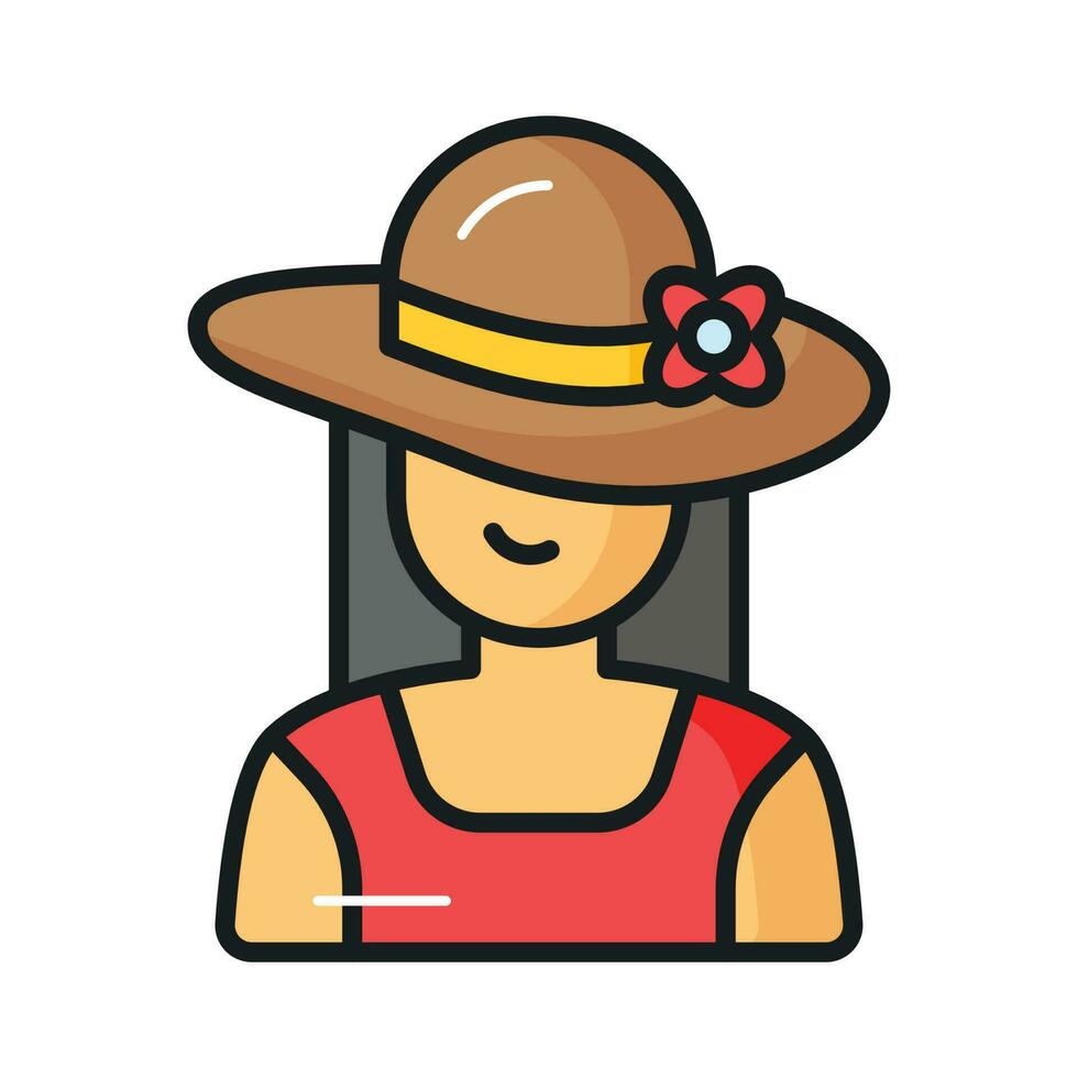 obtener sostener en esta cuidadosamente hecho a mano vector de mujer avatar en moderno estilo