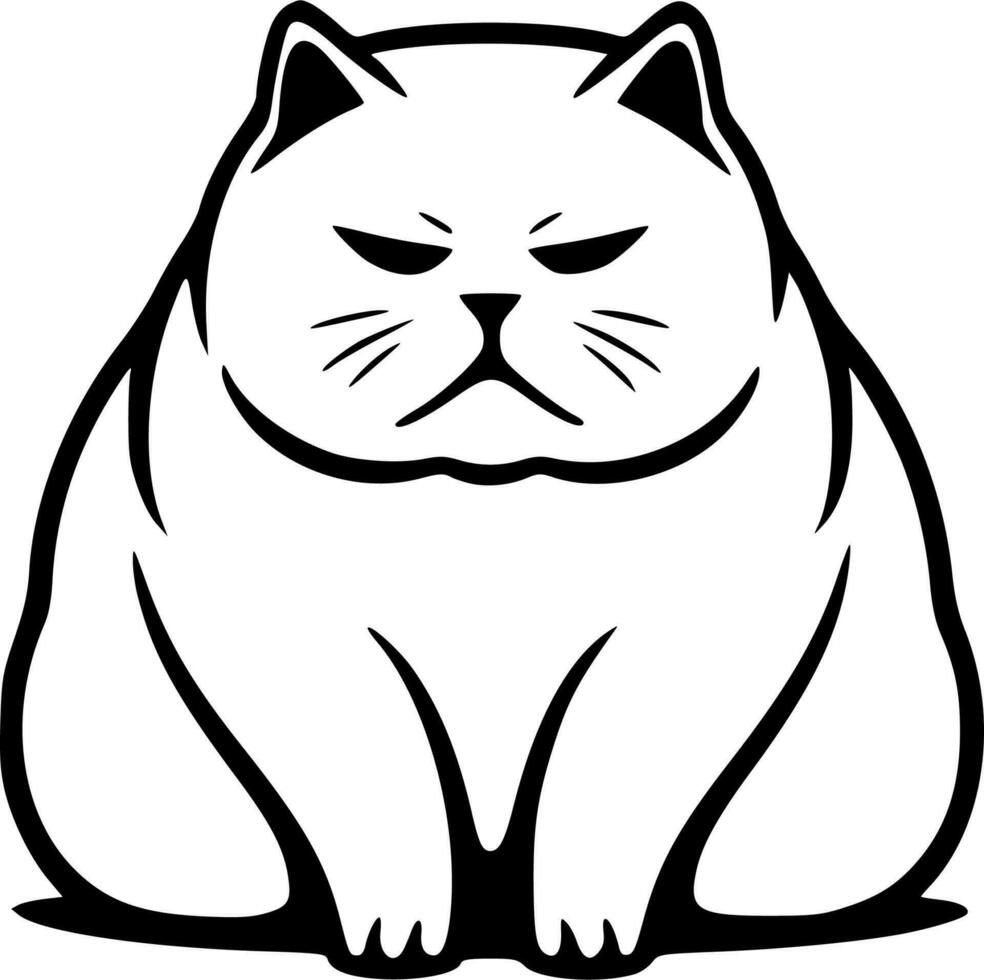 Chubby cat clipart vector illustration