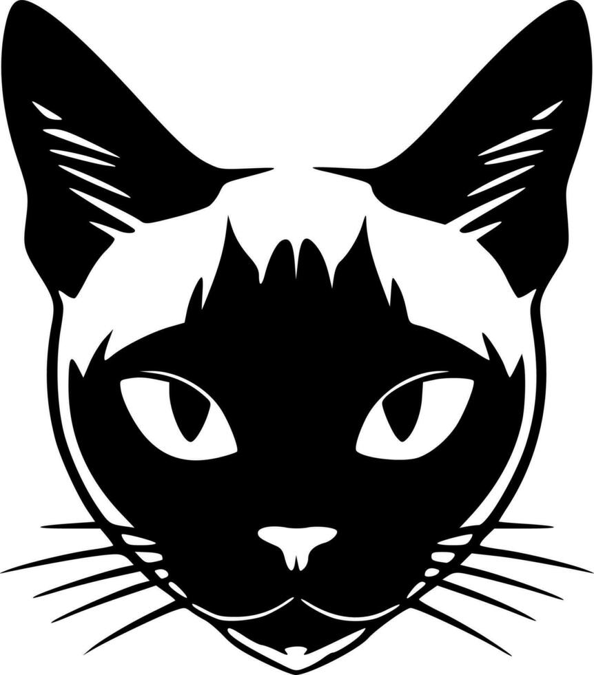 Siamese cat head clipart vector illustration