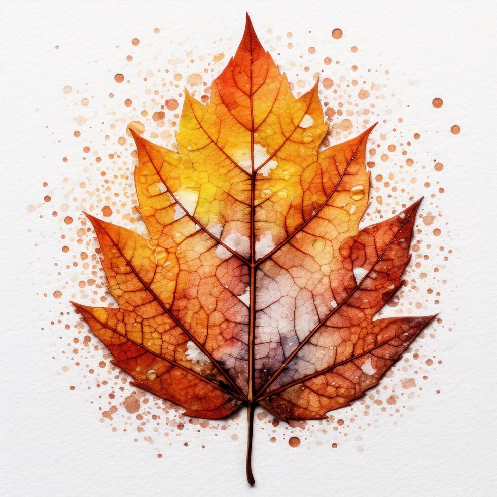 Autumn leaf isolated. Illustration photo