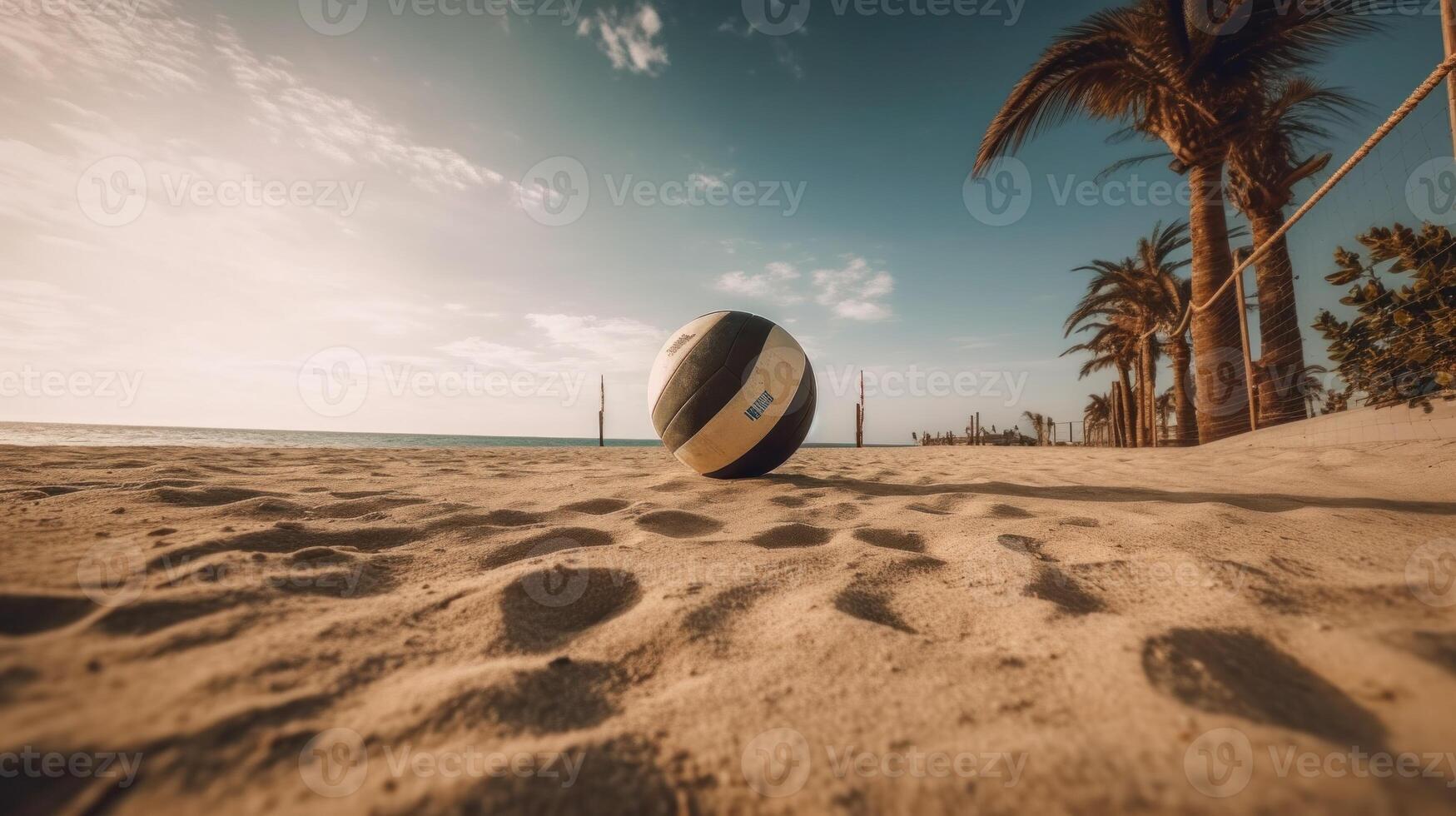Summer beach volleyball. Illustration photo