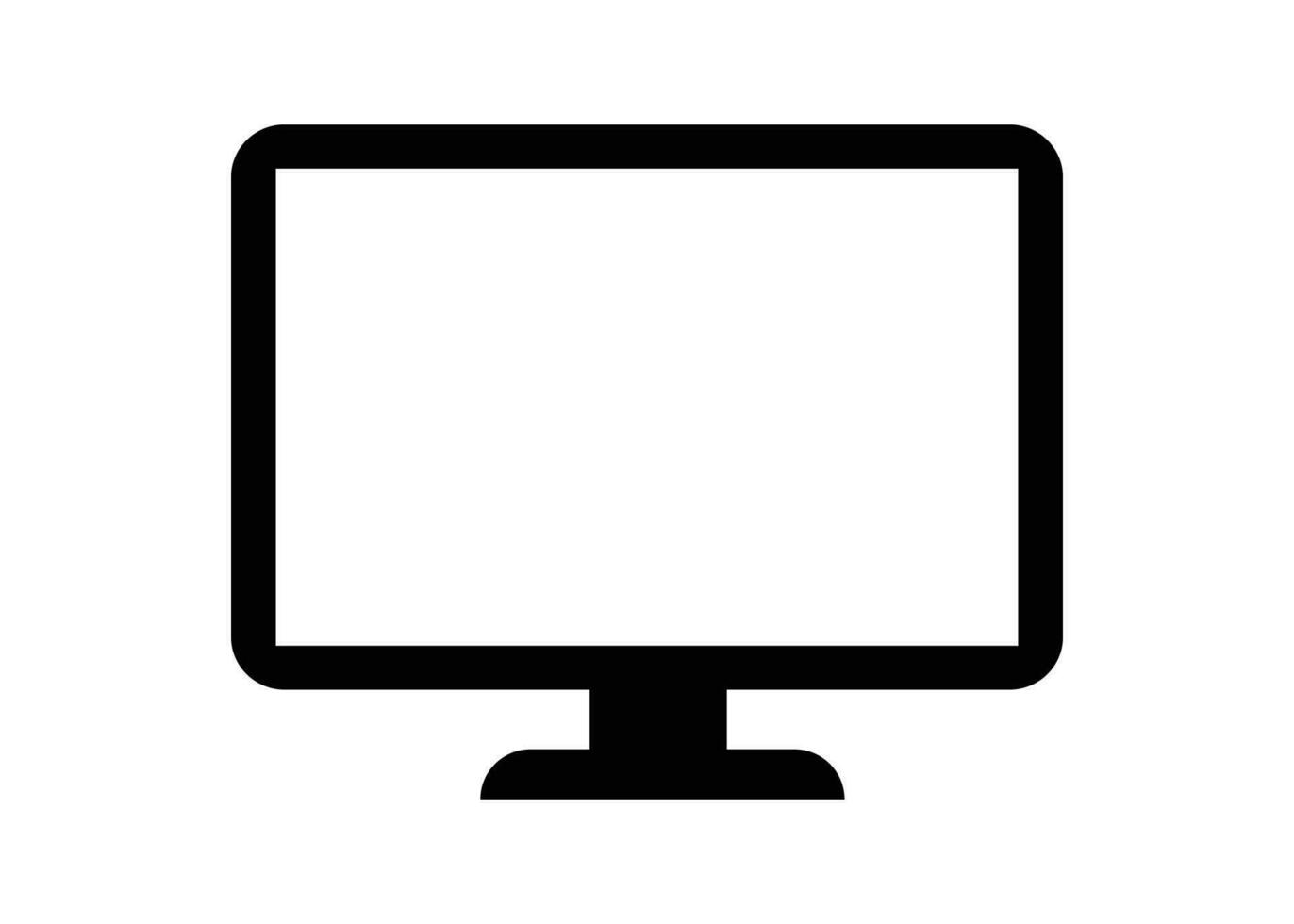 Monitor icon outline vector