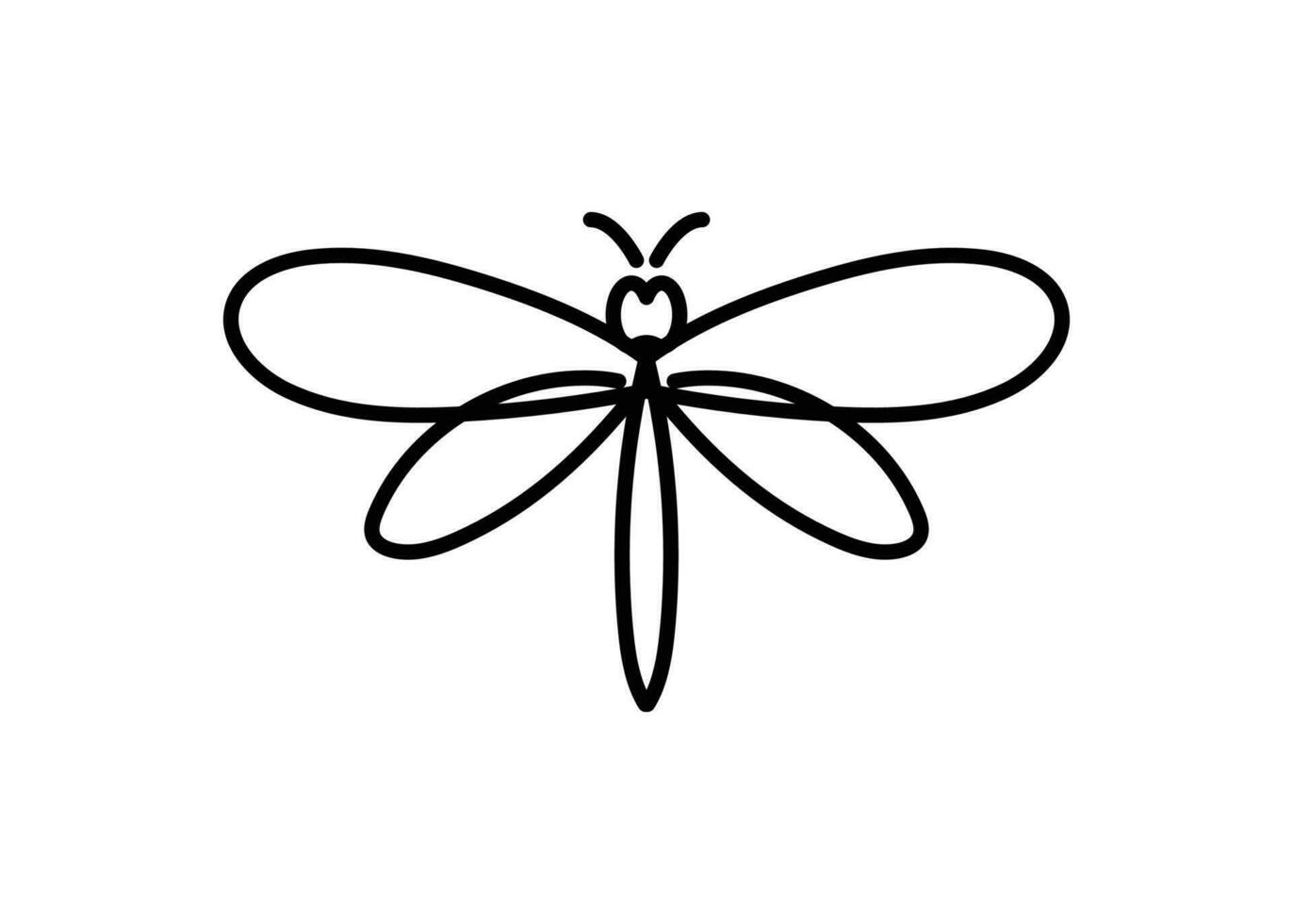 Dragonfly icon design silhouette template illustration vector