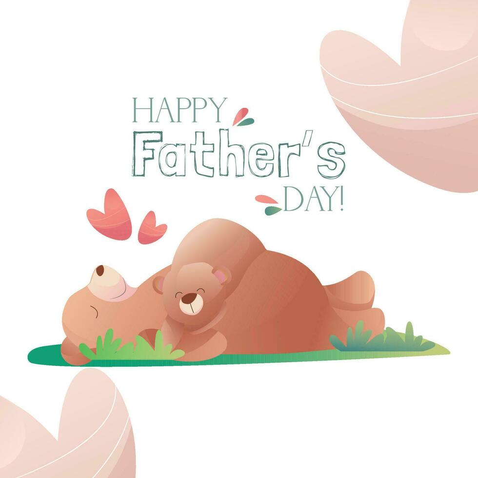 teddy bear illustration for fathers day vector