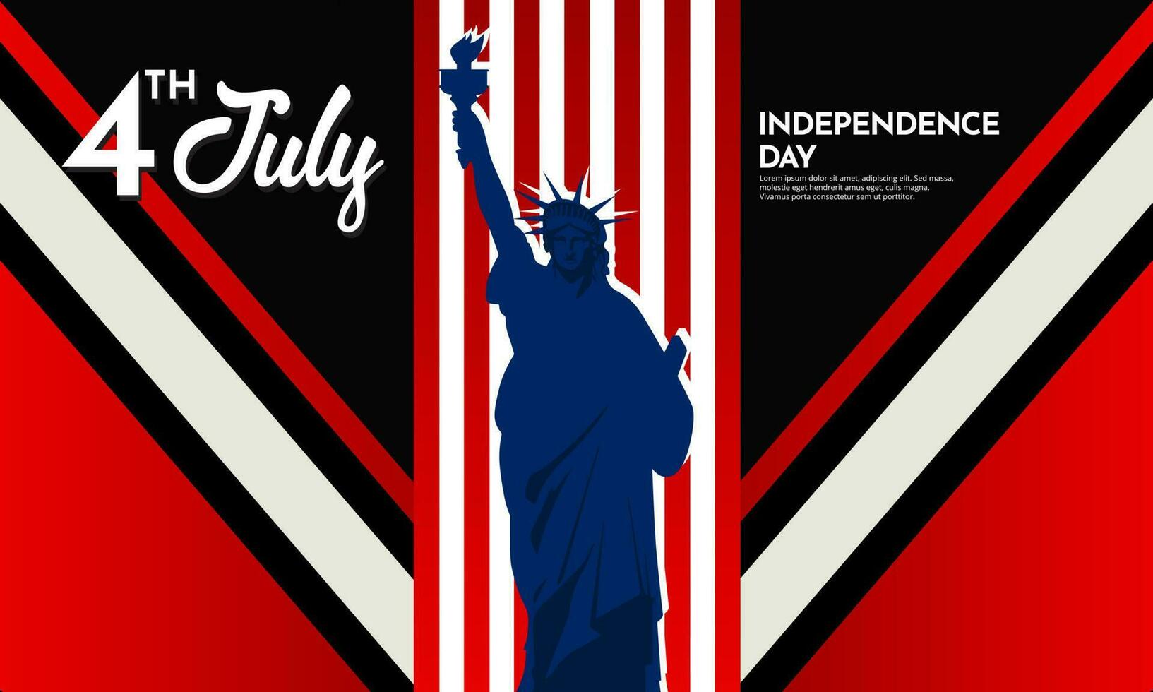 Fourth of July American independence day design with flag vector. American Independence day design banner vector