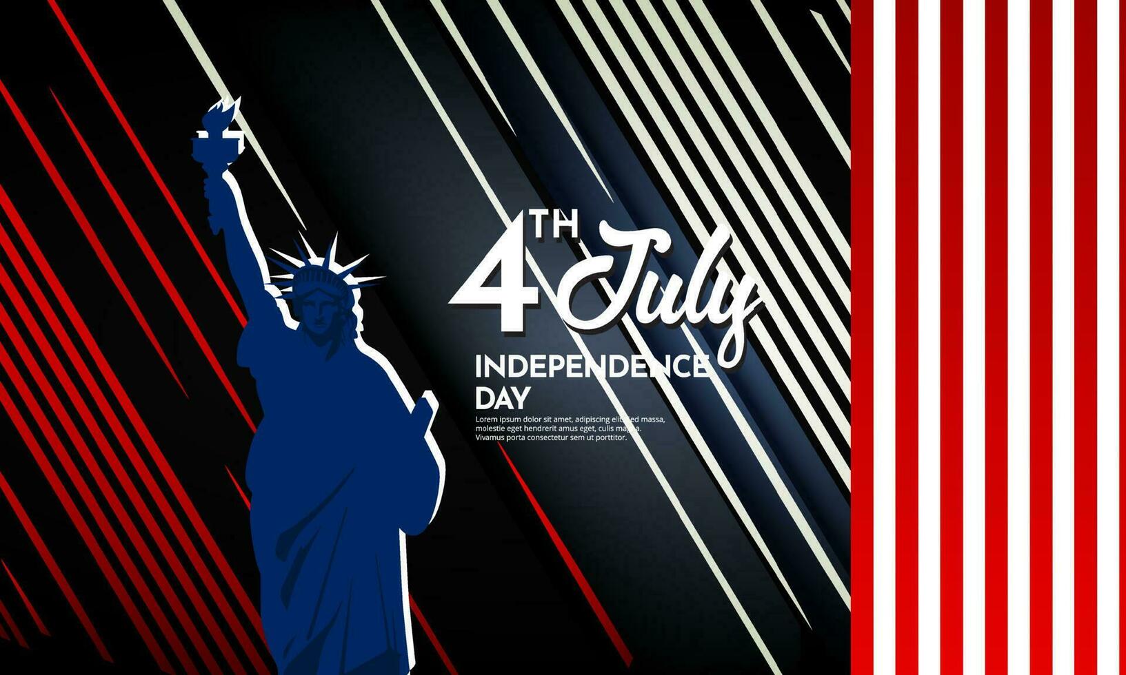 Fourth of July American independence day design with flag vector. American Independence day design banner vector