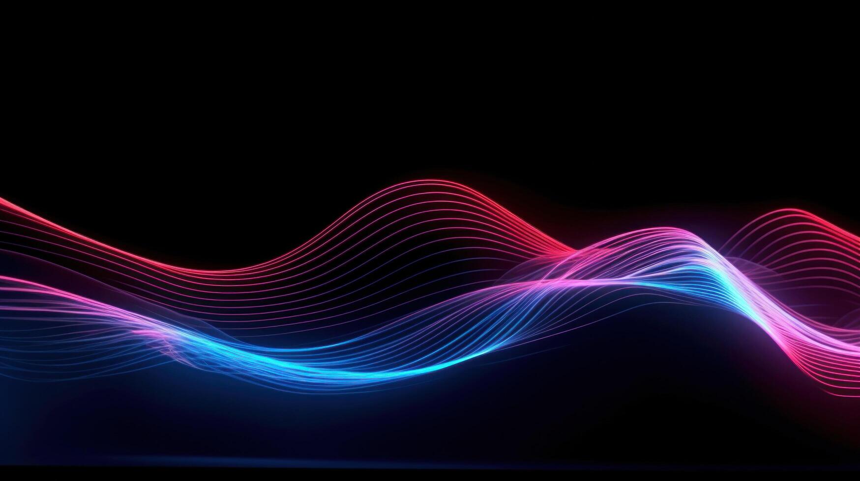 3d light wave with lights, in the style of dark sky-blue and crimson, speed and motion Illustration photo