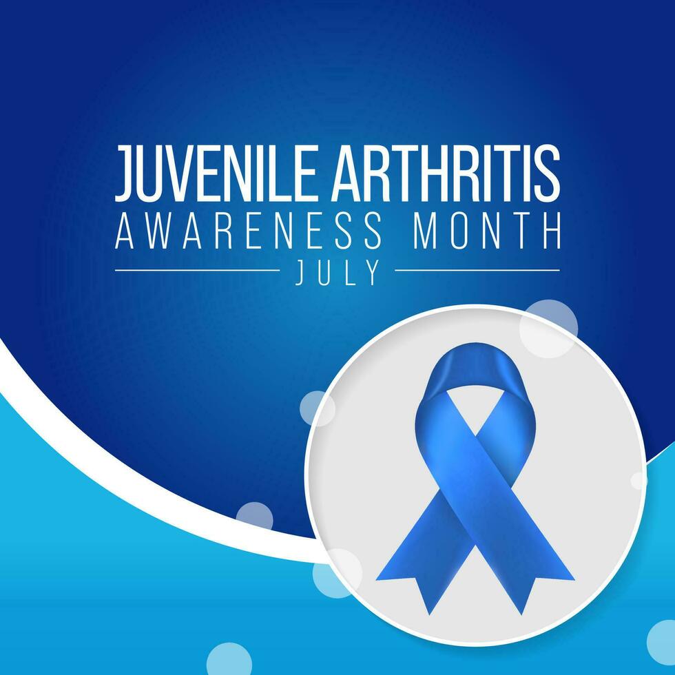 Juvenile Arthritis awareness month is observed every year in July. The most common symptoms of the disease are joint swelling, pain and stiffness, it is usually an autoimmune disorder. Vector art