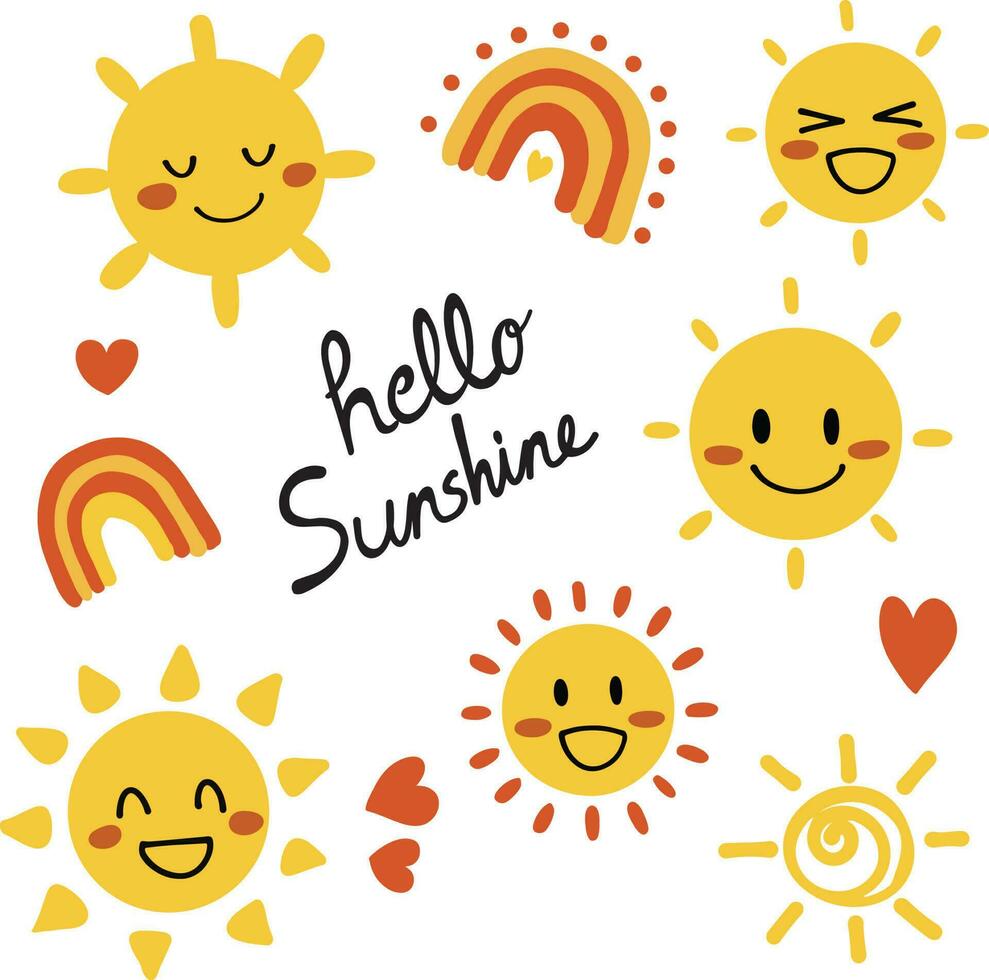 hello sunshine illustration vector design 7607592 Vector Art at Vecteezy