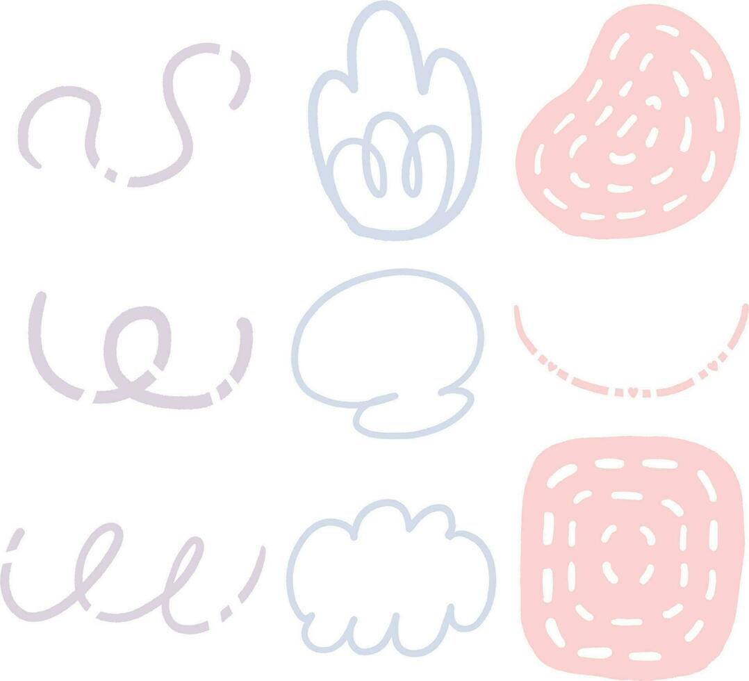 hand drawn illlustraion of lines and decorative element aesthetic vector
