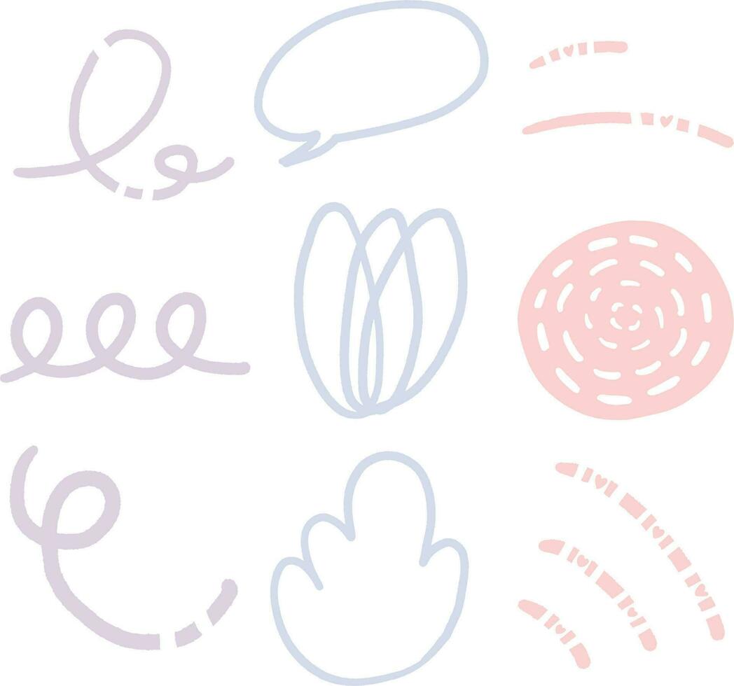 hand drawn illlustraion of lines and decorative element aesthetic vector