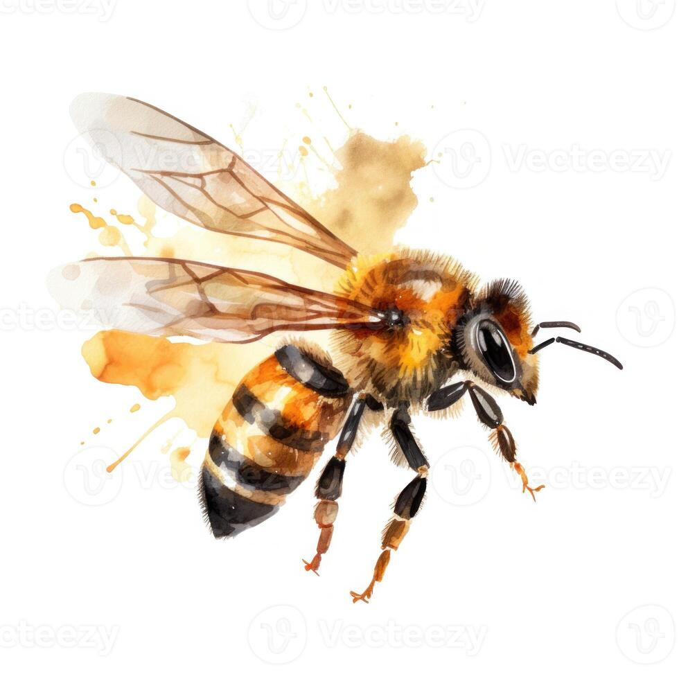 miel abeja aislado. ilustración ai generativo foto
