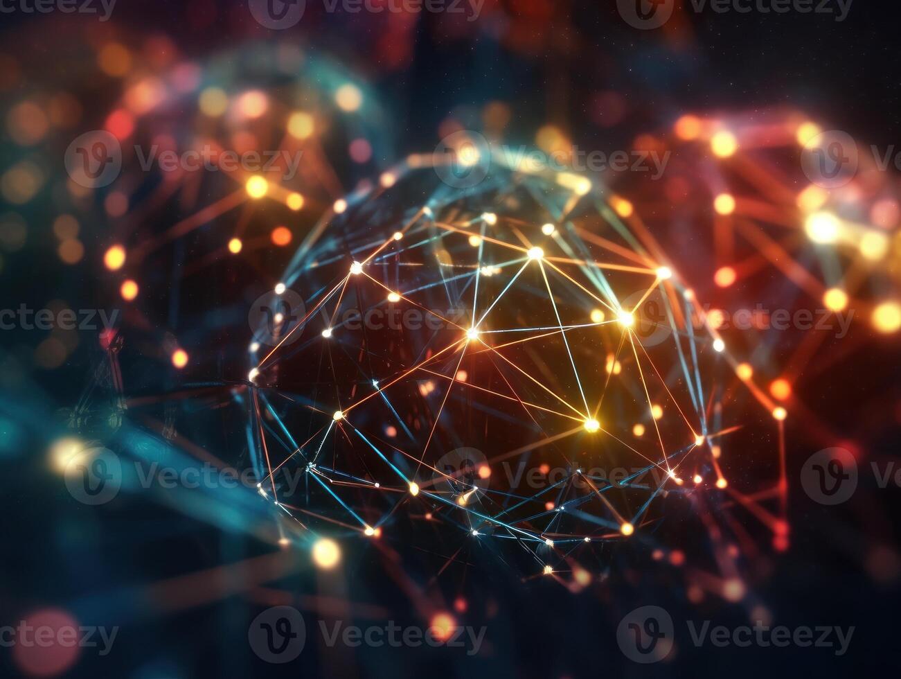 Global connection internet technology Futuristic network lines background Created with technology photo