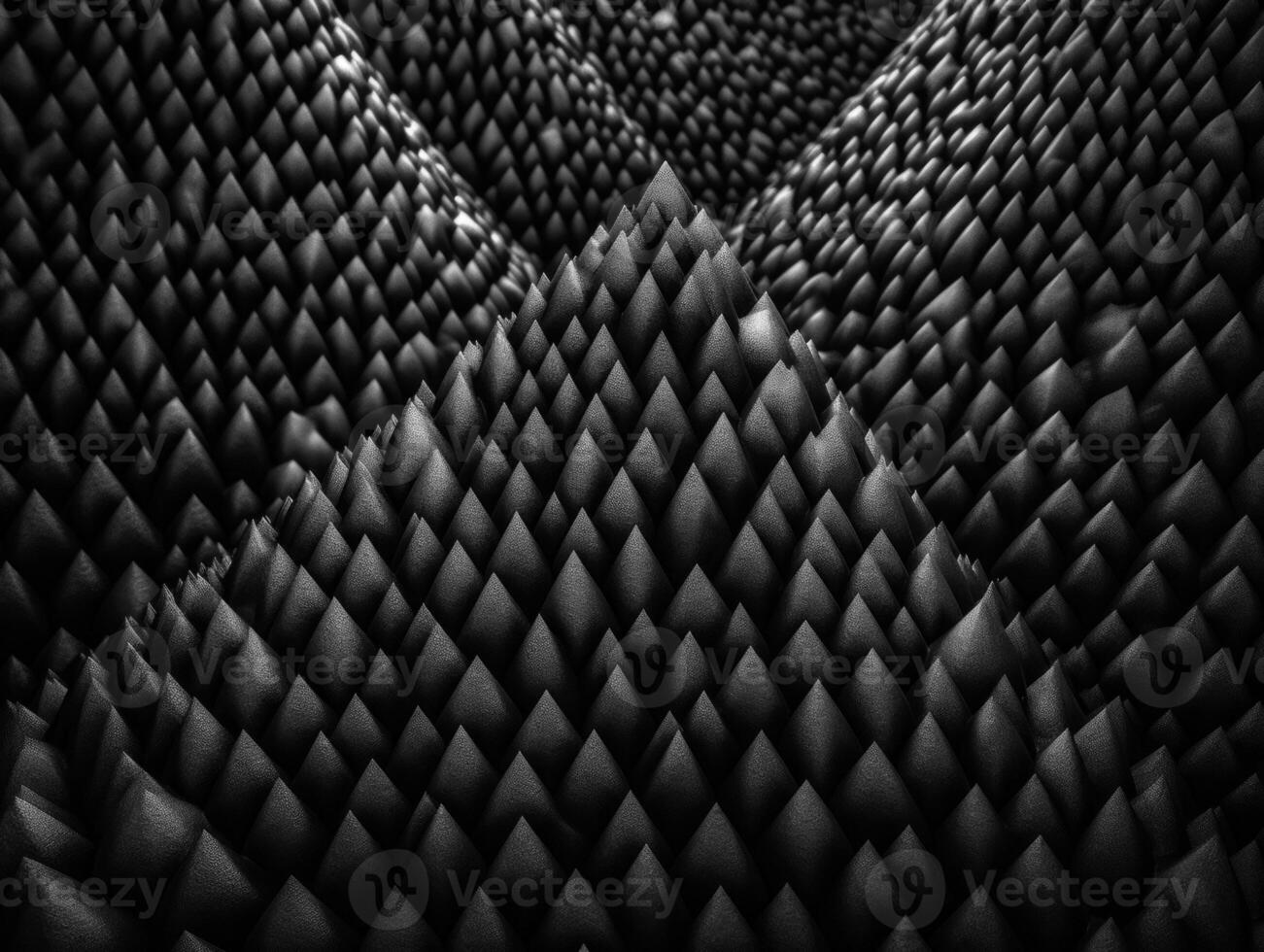Futuristic abstract pyramid geometric dark black background created with technology photo