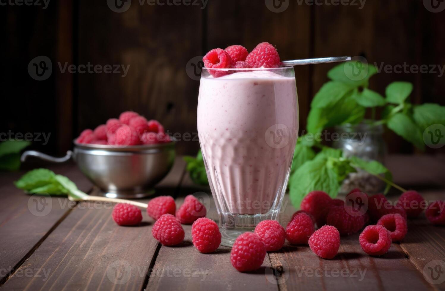 Raspberry smoothie. Illustration photo