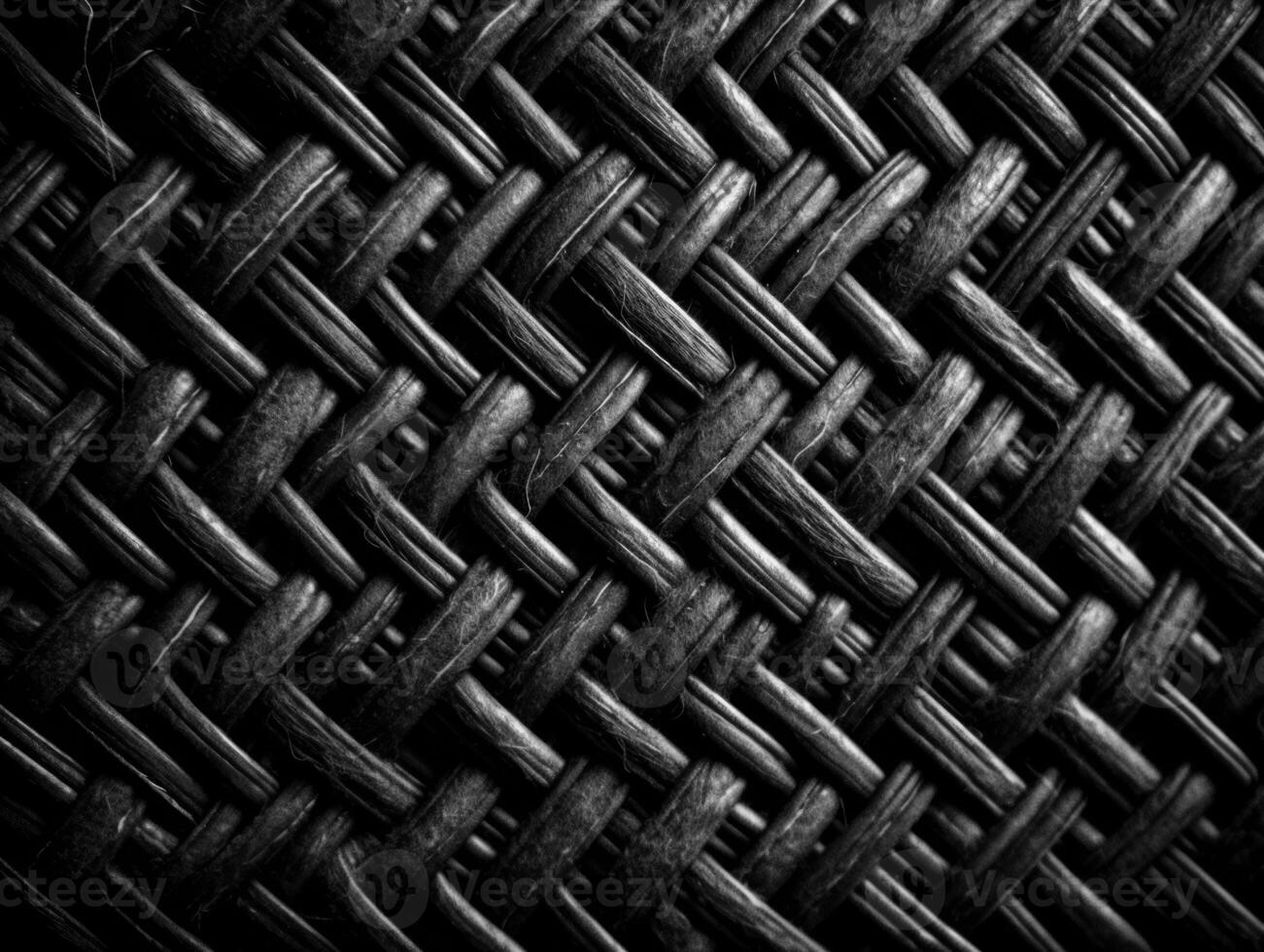 Dark black Abstract woven mat texture. Wickerwork background created with technology photo