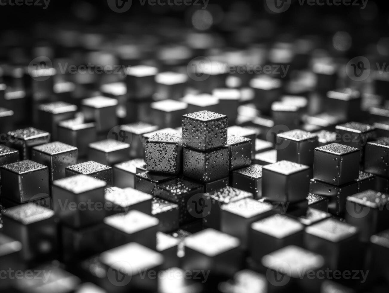 Futuristic cubes background Abstract geometric mosaic grid Square tiles pattern technology photo