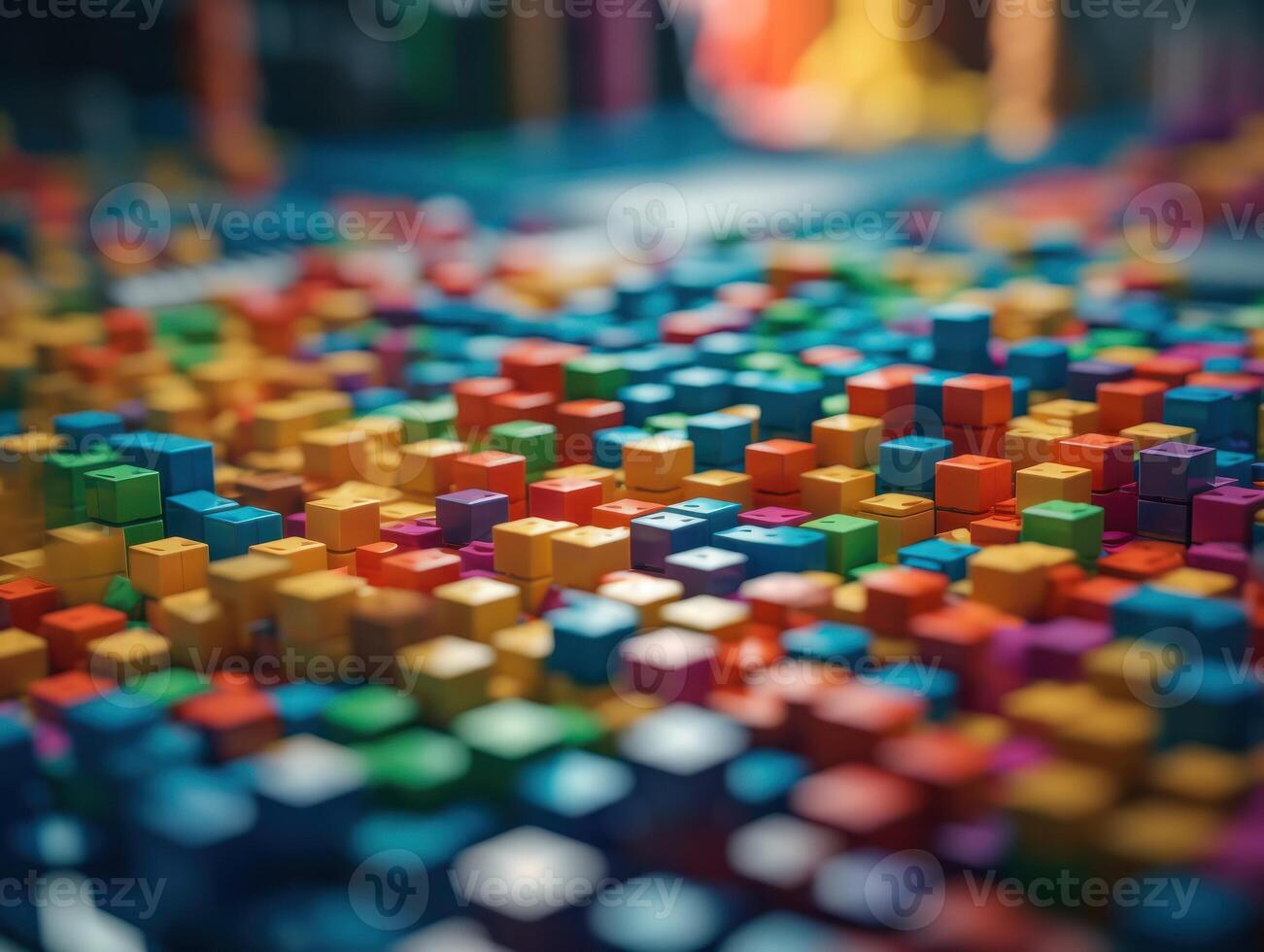 Futuristic plastic cubes background Abstract geometric mosaic grid Square tiles pattern technology photo
