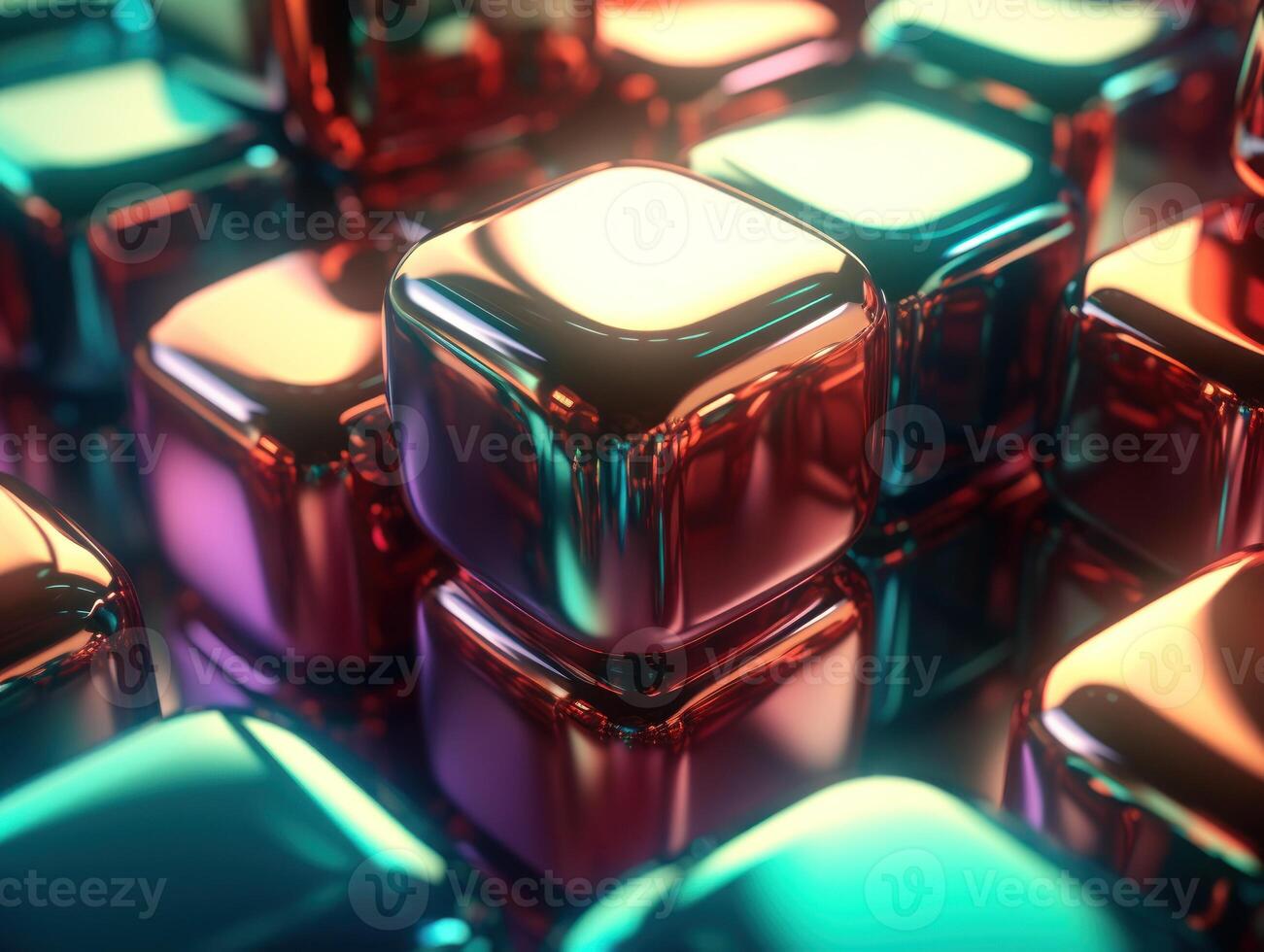 Futuristic glass cubes background Abstract geometric mosaic grid Square tiles pattern technology photo