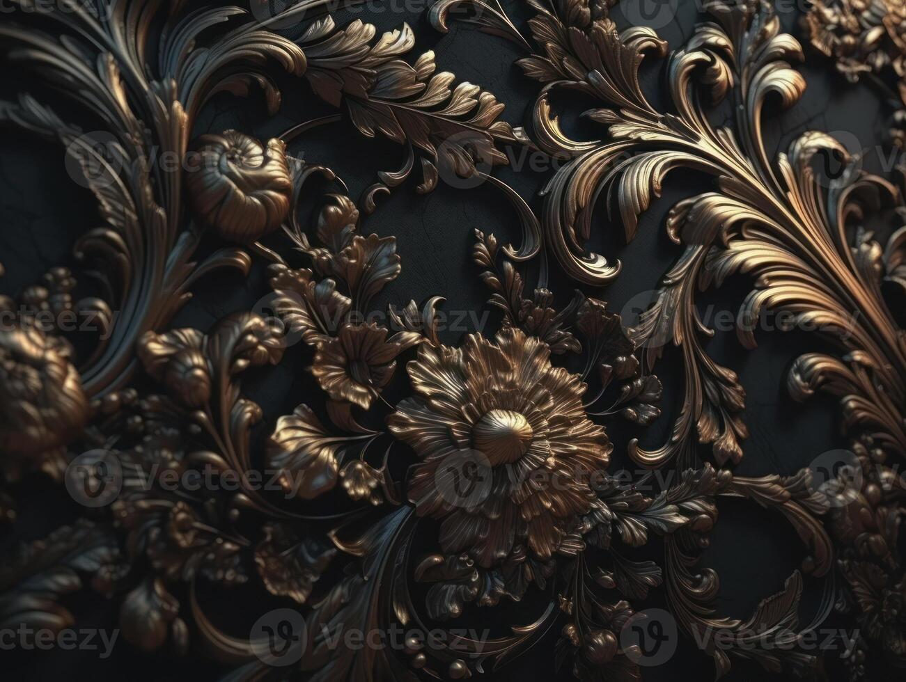 Royal vintage Victorian Gothic background Rococo venzel and whorl created with technology. photo