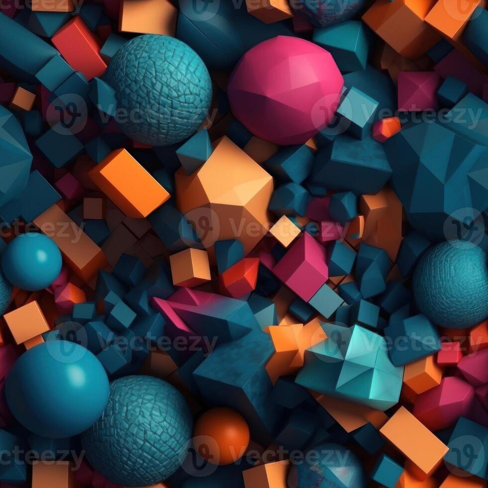 Colorful seamless geometric pattern created with technology photo