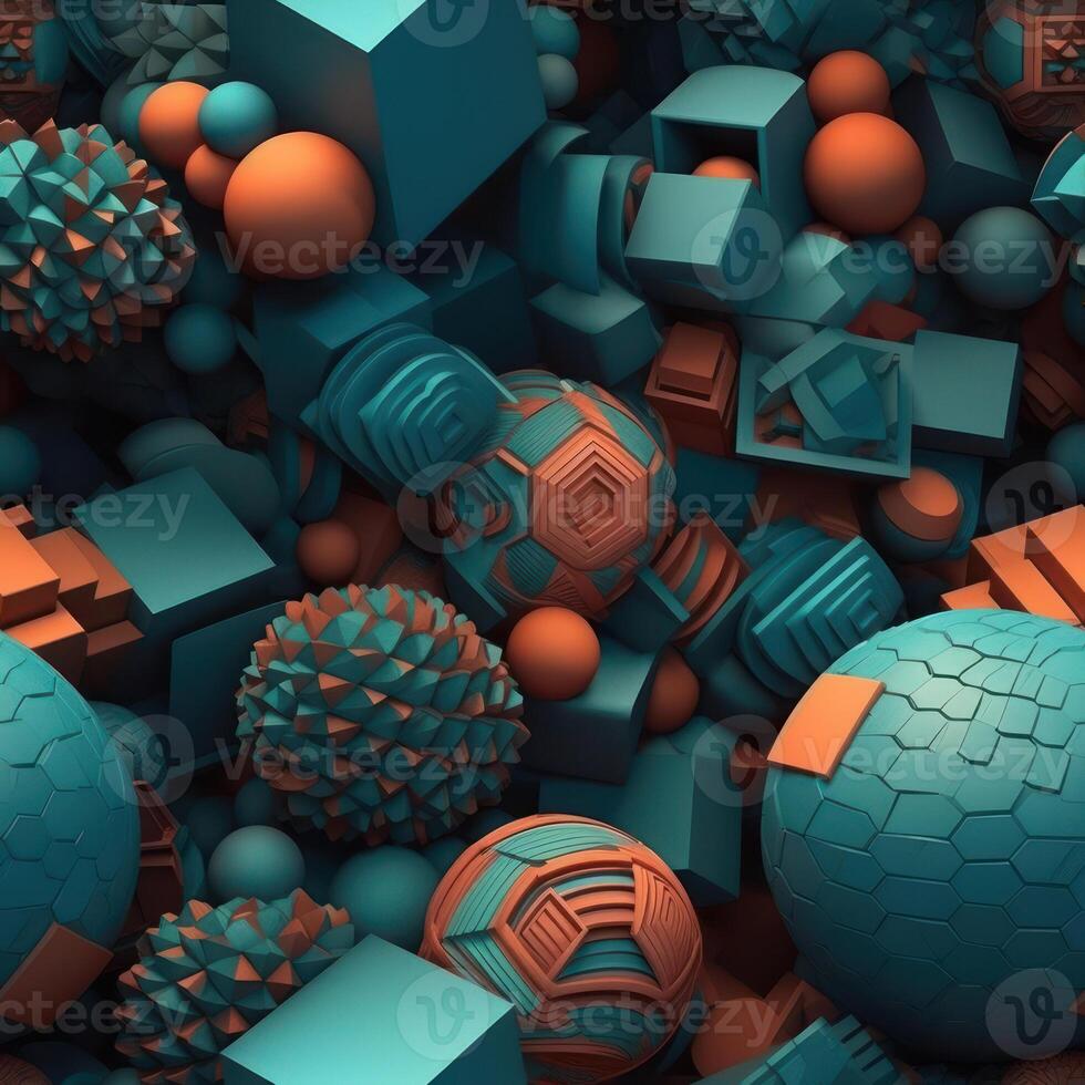Colorful seamless geometric pattern created with technology photo