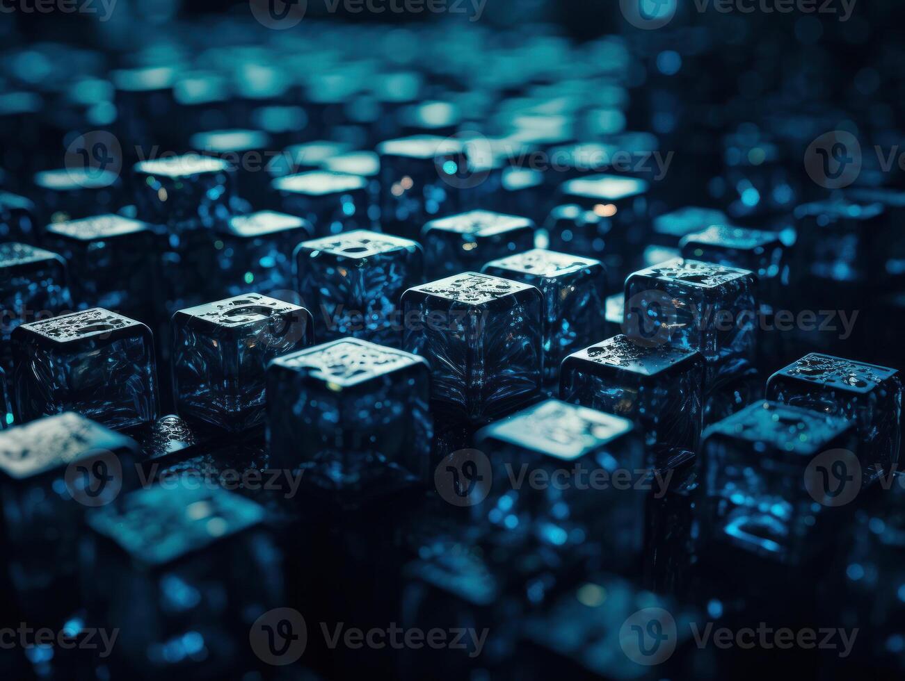 Futuristic cement cubes background Abstract geometric mosaic grid Square tiles pattern technology photo