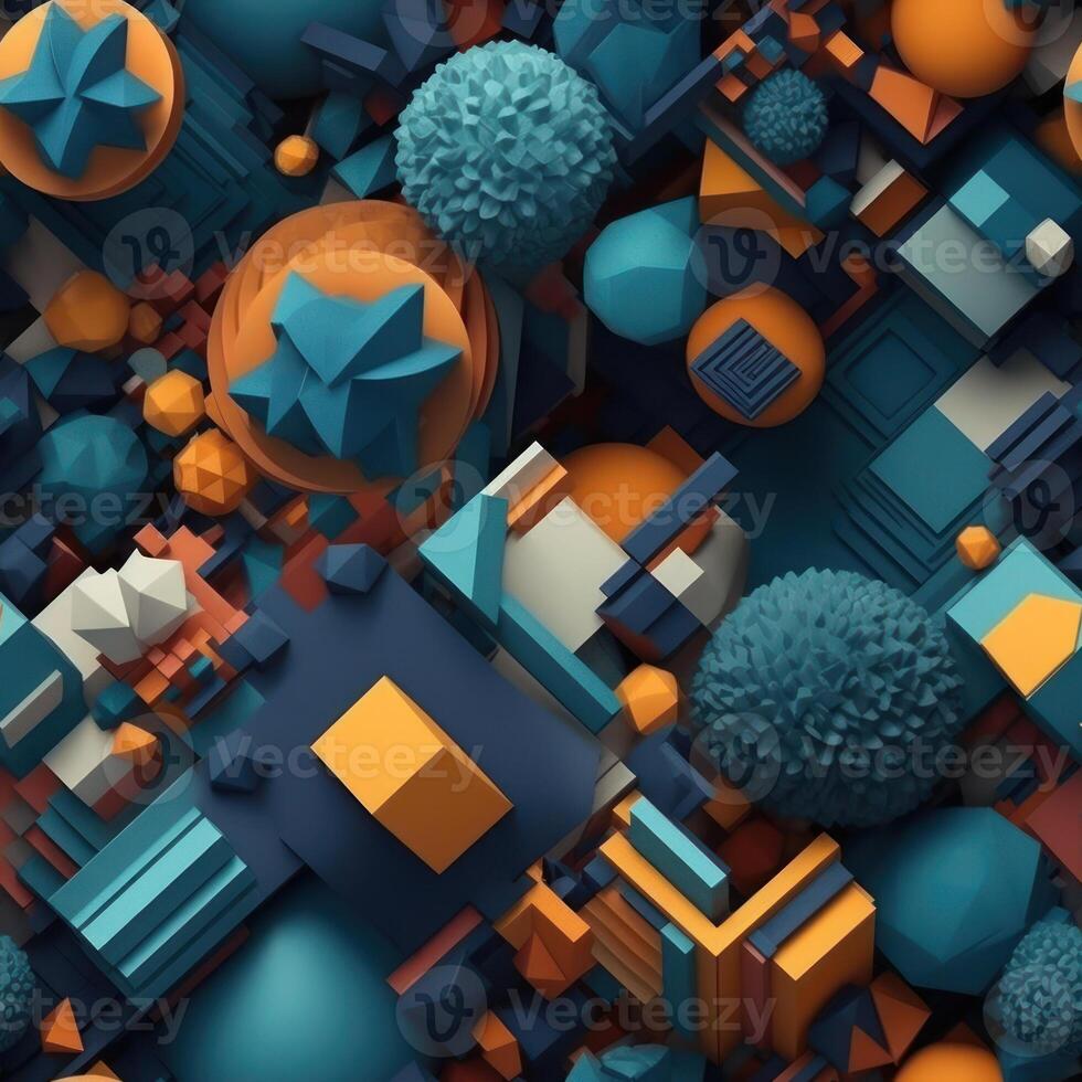 Colorful seamless geometric pattern created with technology photo