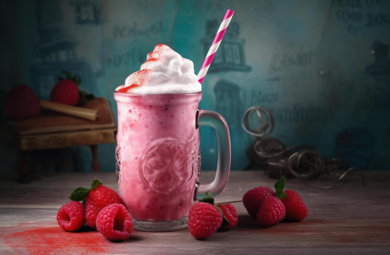 Raspberry smoothie. Illustration photo