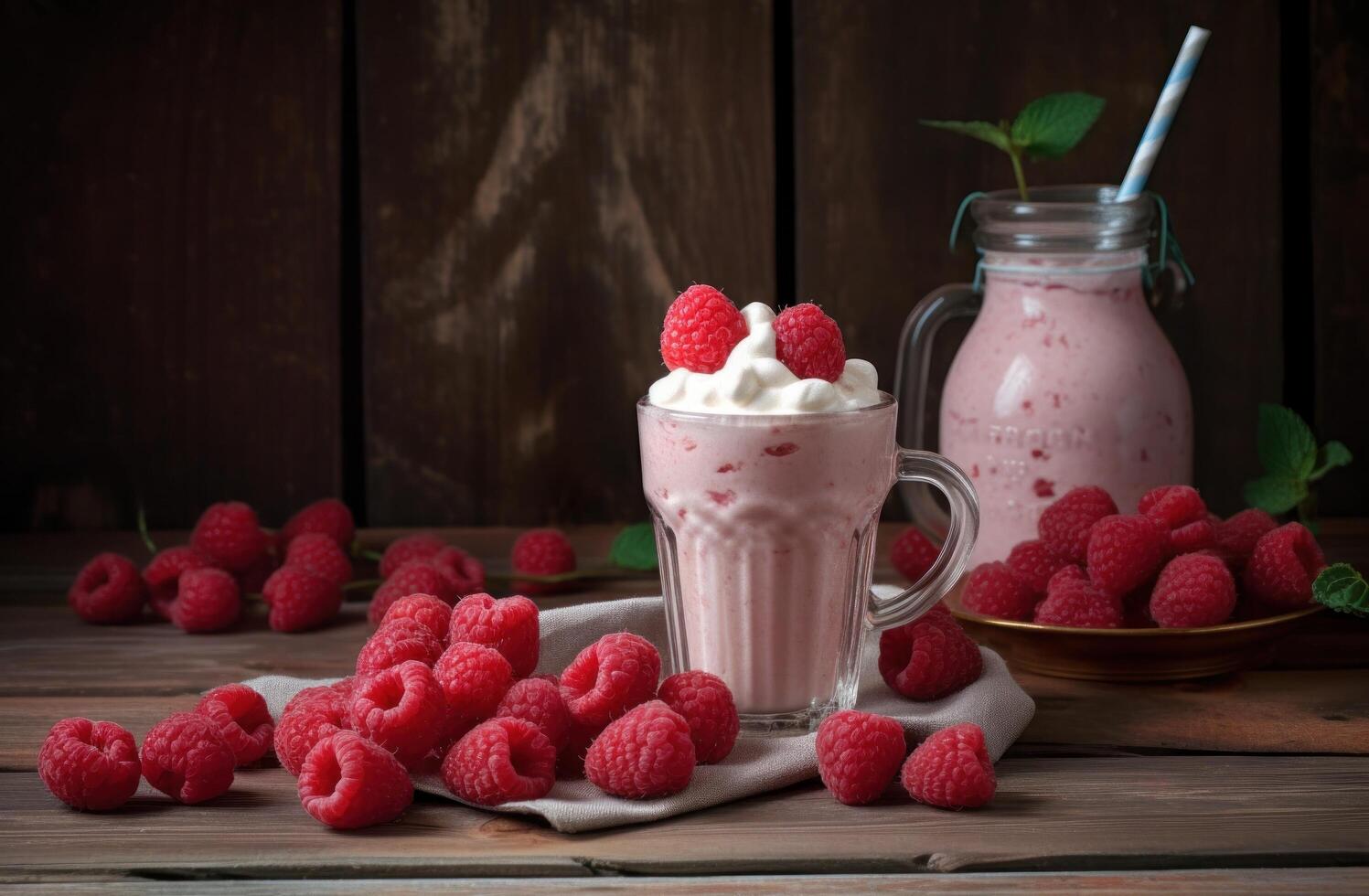 Raspberry smoothie. Illustration photo