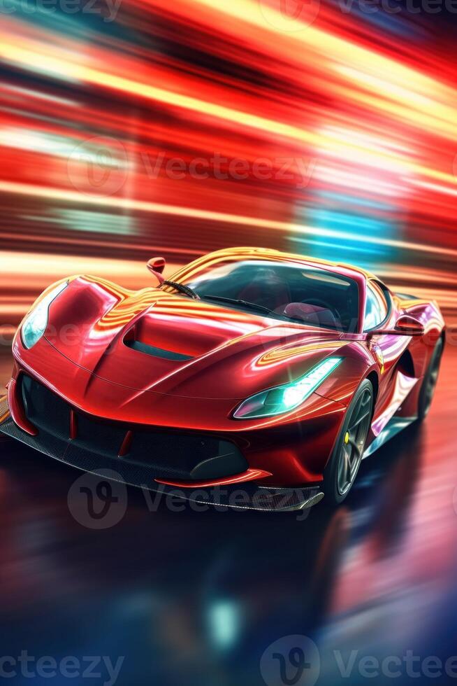 Cool sport car speed background. Illustration photo