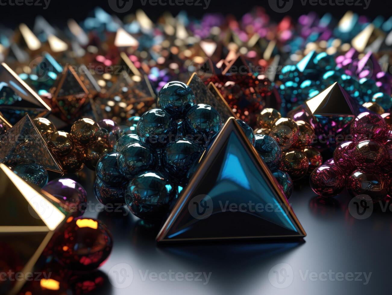 Futuristic abstract triangle geometric background created with technology photo
