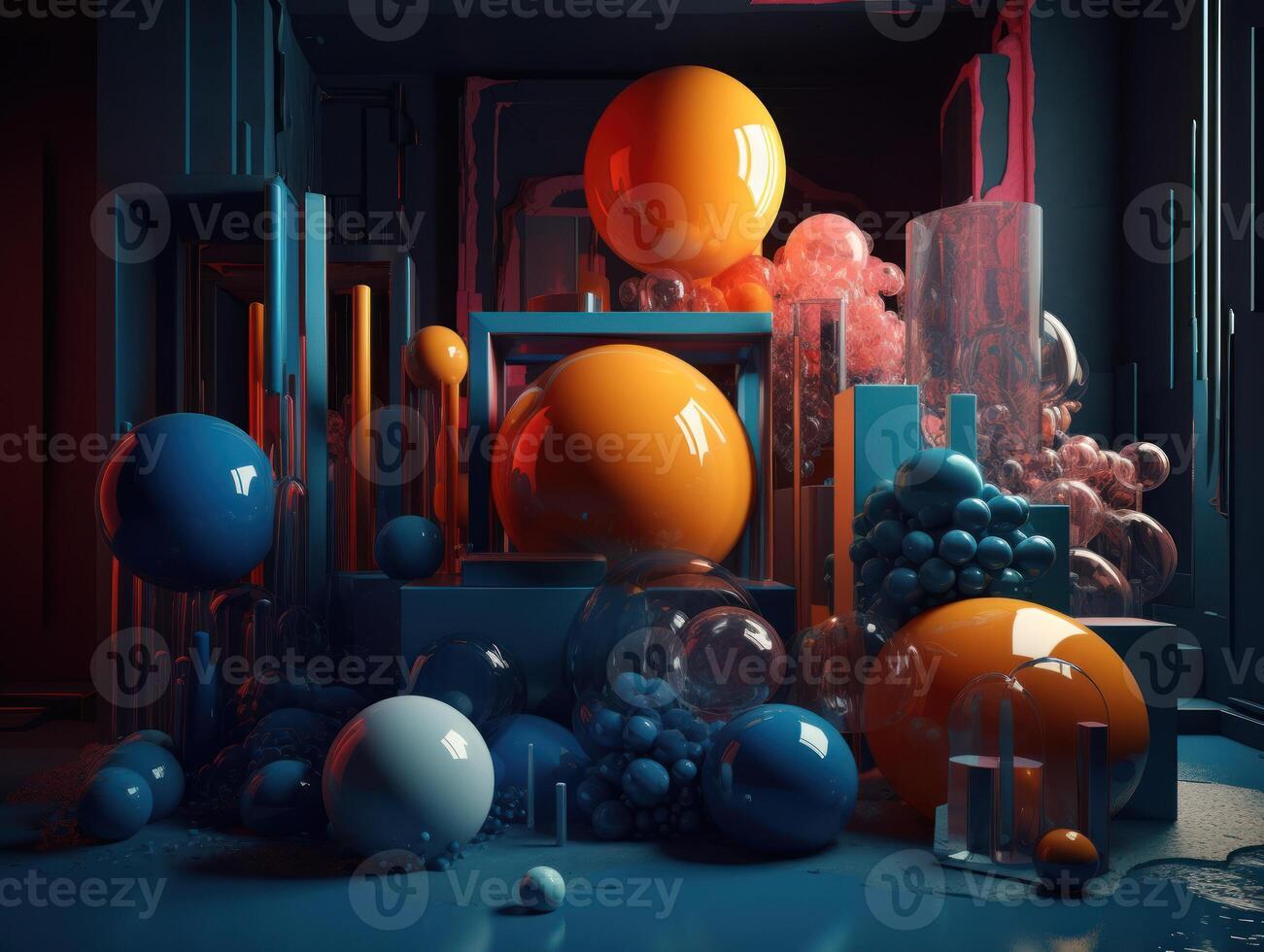 Abstract modern geometric shapes composition photo