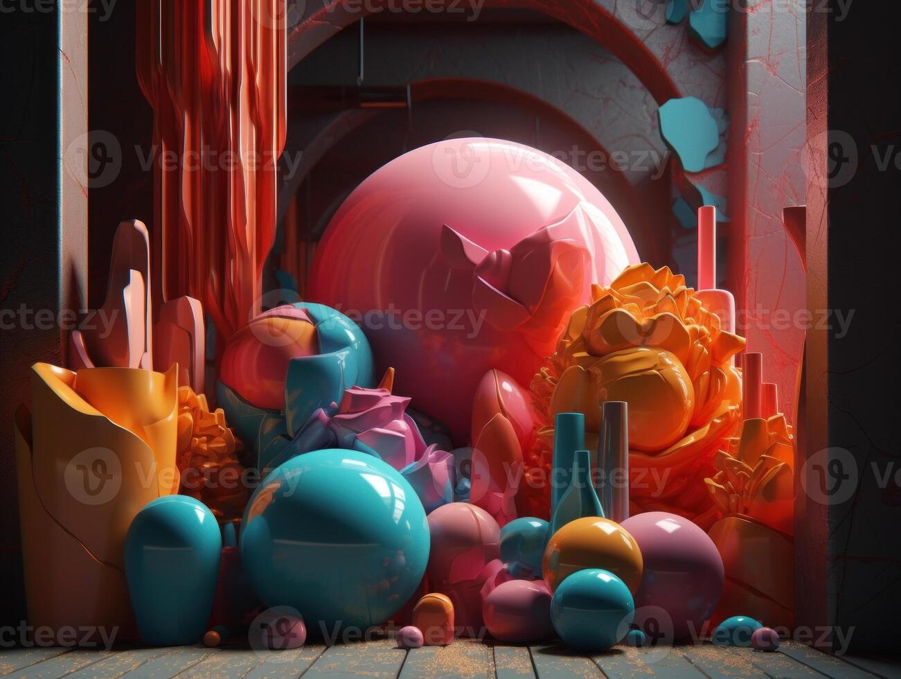 Abstract modern geometric shapes composition photo