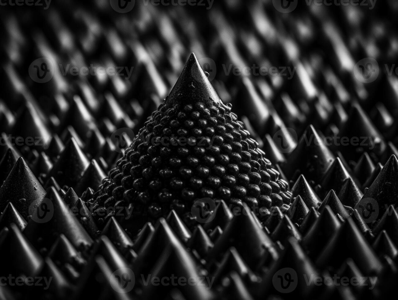 Futuristic abstract pyramid geometric dark black background created with technology photo