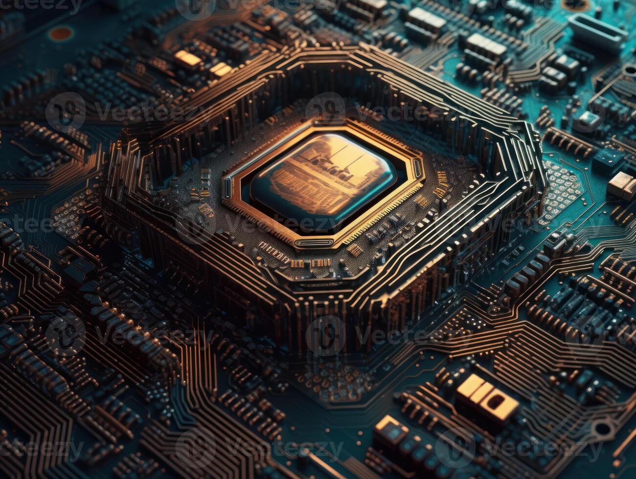 Technology circuit board pattern Motherboard industrial background Created with technology photo