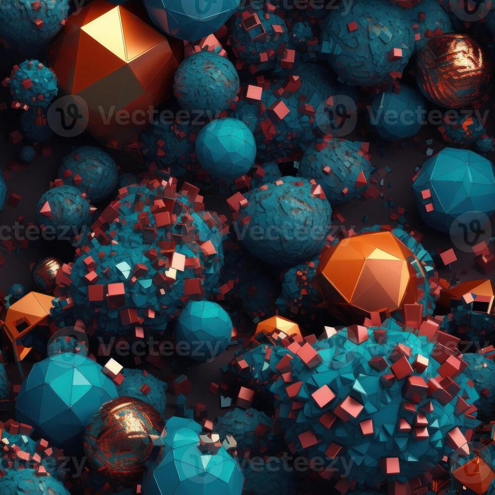 Colorful seamless geometric pattern created with technology photo