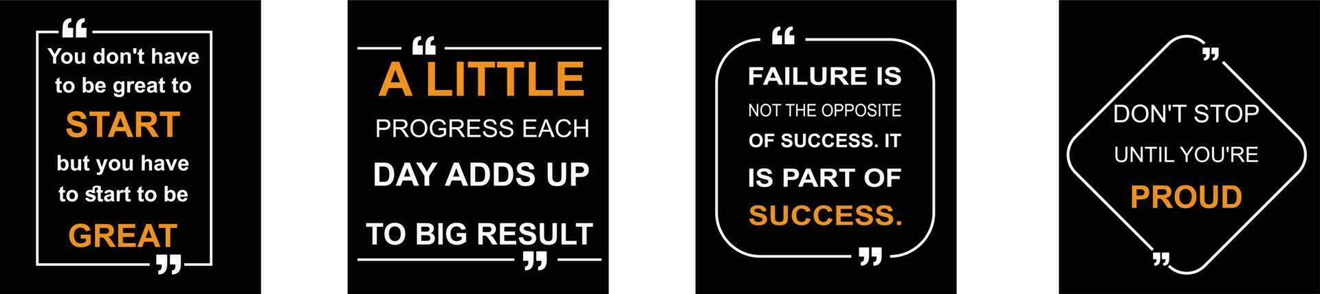 Set motivational quotes, inspirational quotes, positive quotes, encouraging quotes, success quotes vector