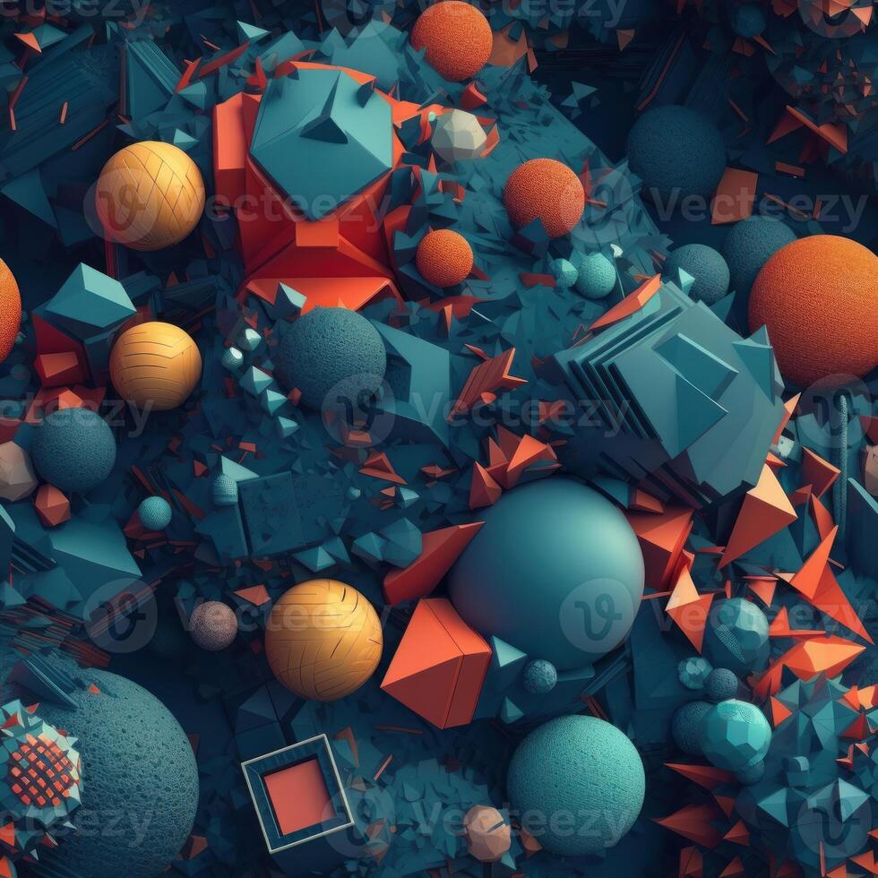Colorful seamless geometric pattern created with technology photo
