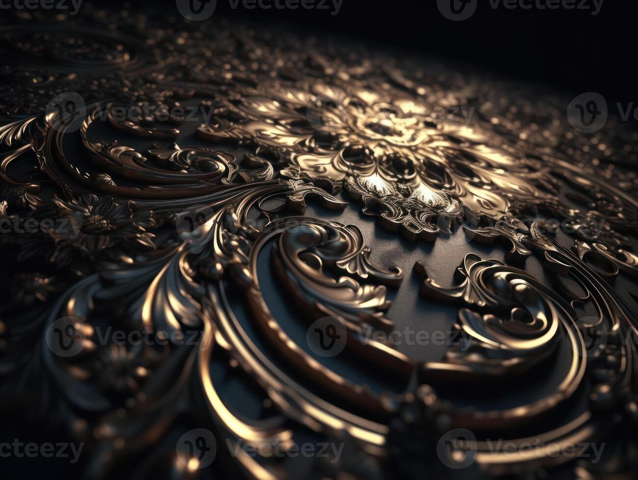 Royal vintage Victorian Gothic background Rococo venzel and whorl created with technology. photo