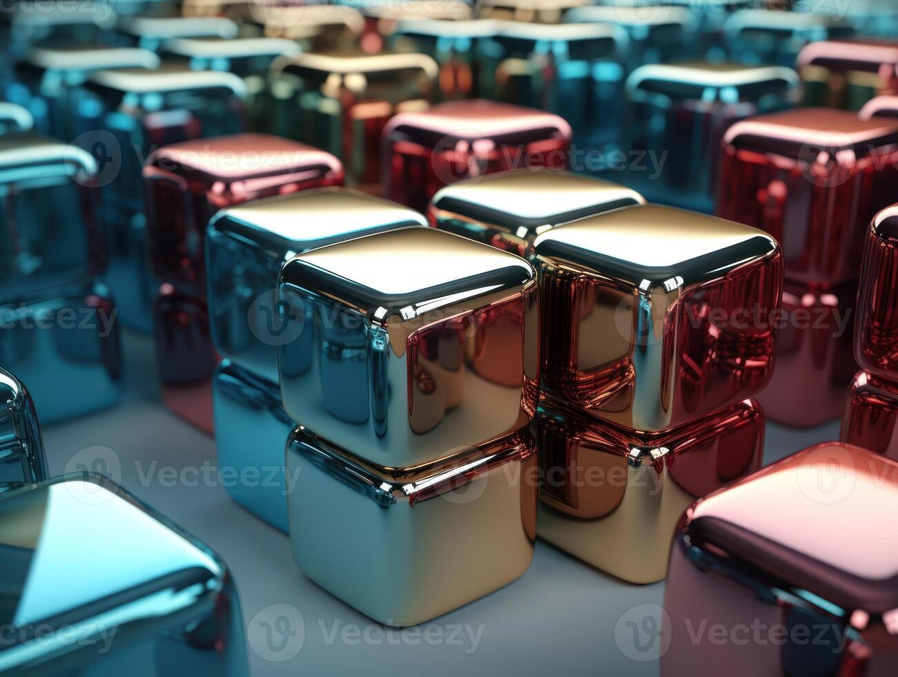 Futuristic glass cubes background Abstract geometric mosaic grid Square tiles pattern technology photo