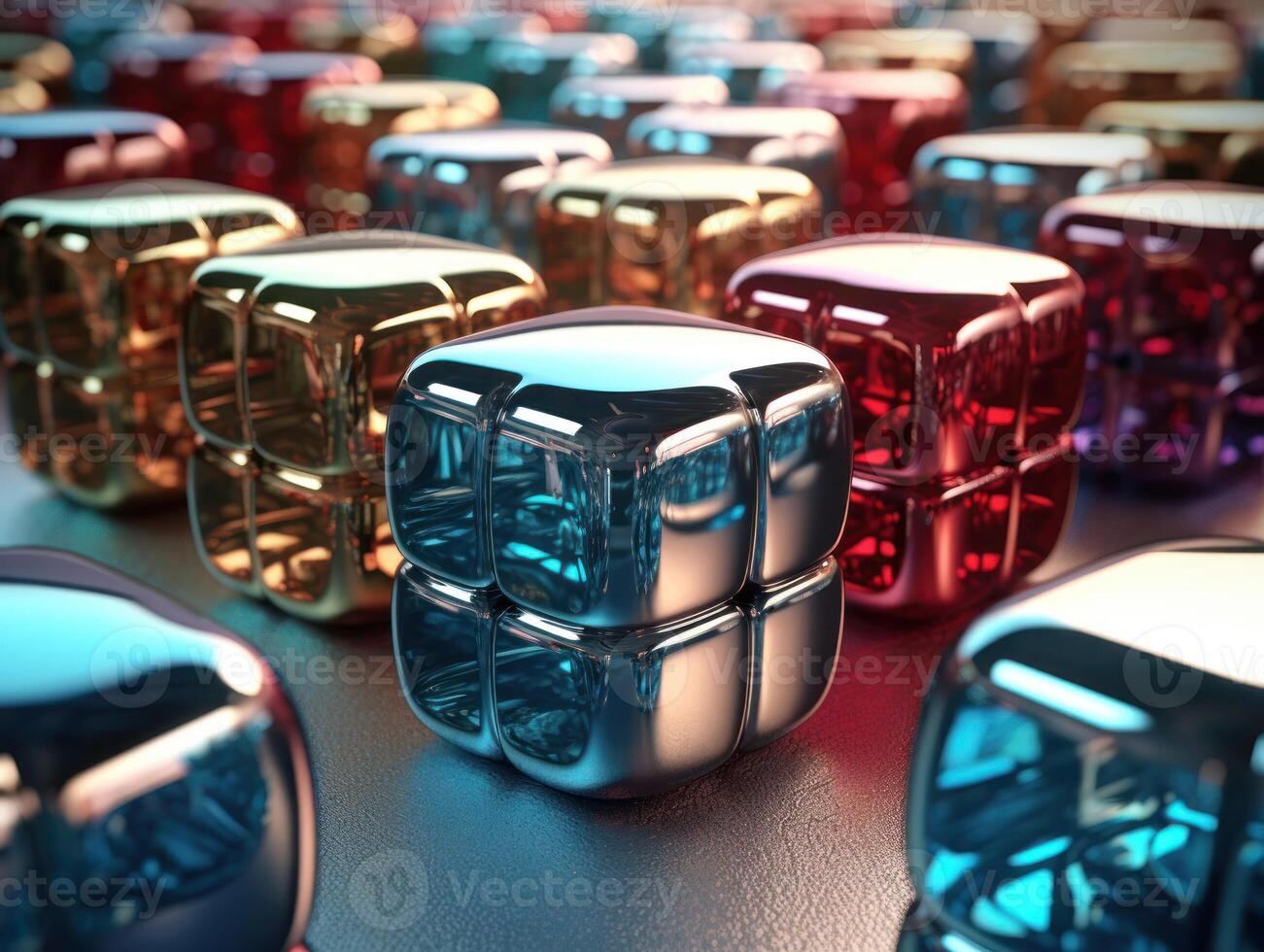 Futuristic glass cubes background Abstract geometric mosaic grid Square tiles pattern technology photo