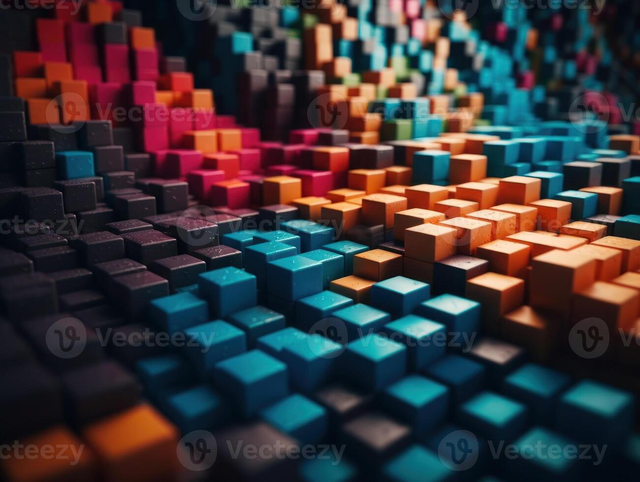 Futuristic plastic cubes background Abstract geometric mosaic grid Square tiles pattern technology photo