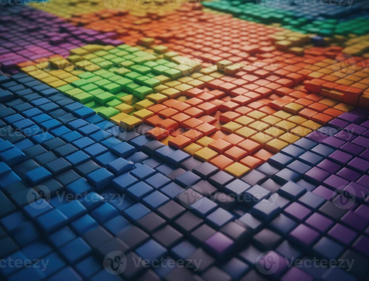 Futuristic plastic cubes background Abstract geometric mosaic grid Square tiles pattern technology photo