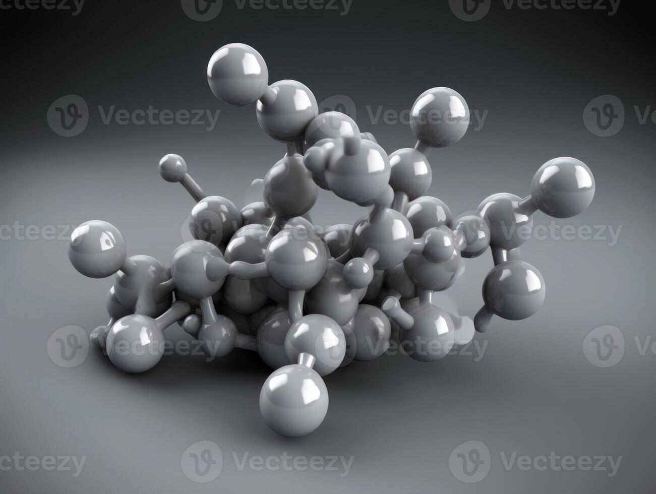 Abstract molecule model on dark background Created with technology. photo