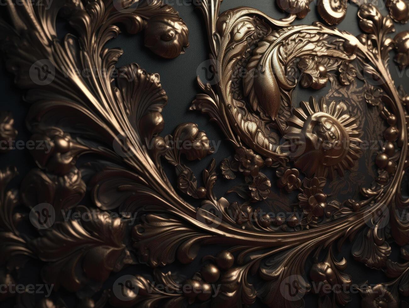 Royal vintage Victorian Gothic background Rococo venzel and whorl created with technology. photo