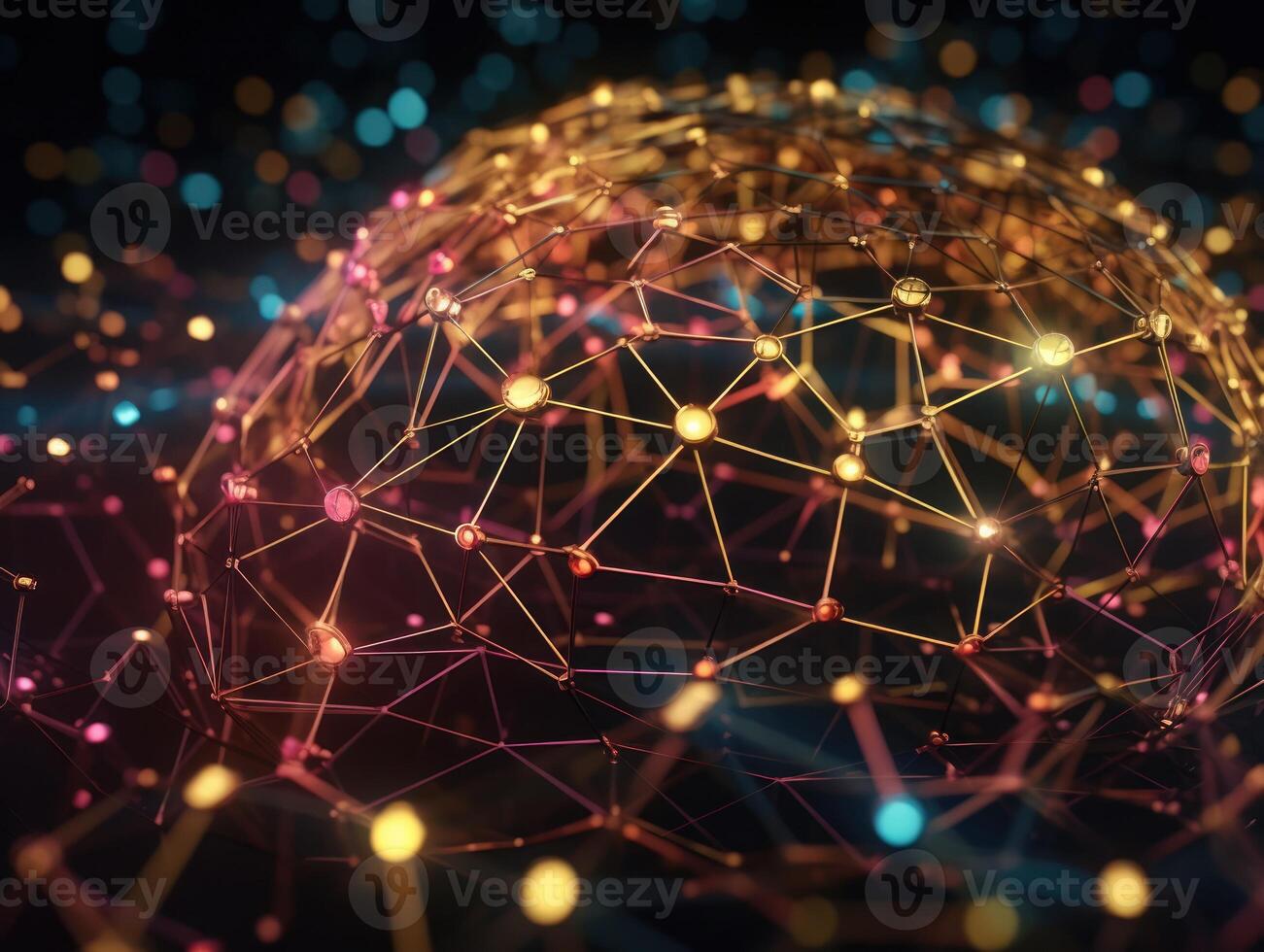 Global connection internet technology Futuristic network lines background Created with technology photo